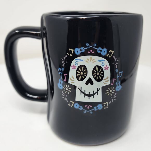 Disney Other - Disney X Rae Dunn Coco "Un Poco Loco" Pixar Sugar Skull Ceramic Coffee Mug Black